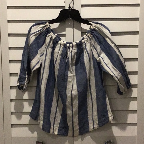 Young Fabulous & Broke Pre Loved Stripes Top in a Cotton/Linen Blend. - Picture 1 of 7